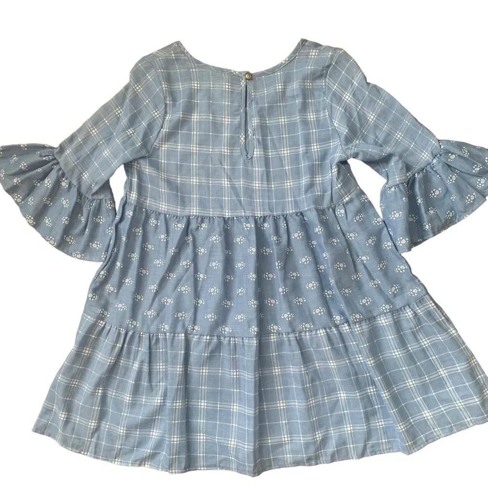 Boutique new with tags plaid and floral print ruffle tunic top size small - Picture 4 of 6